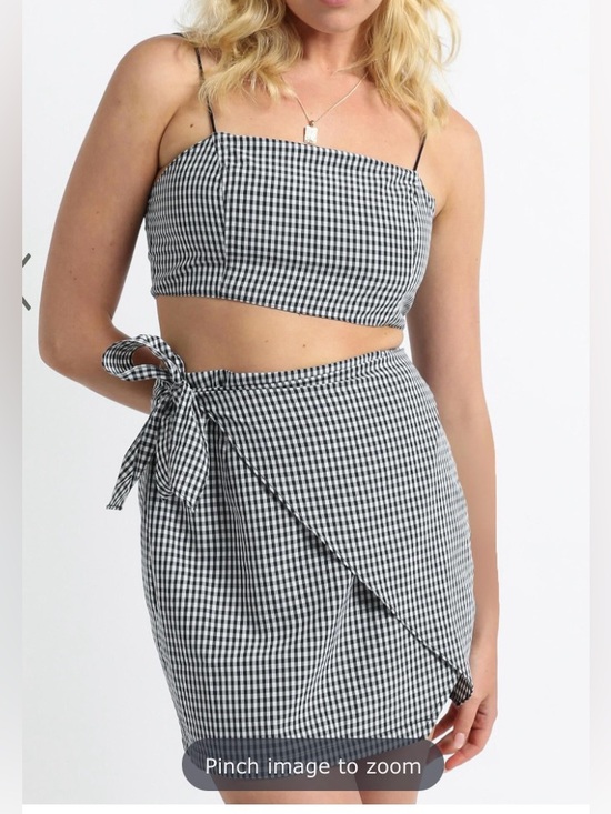 Showpo. Dresses & Skirts - *SET*Showpo Gingham Checkered Black & White two-piece Set Skirt and crop top